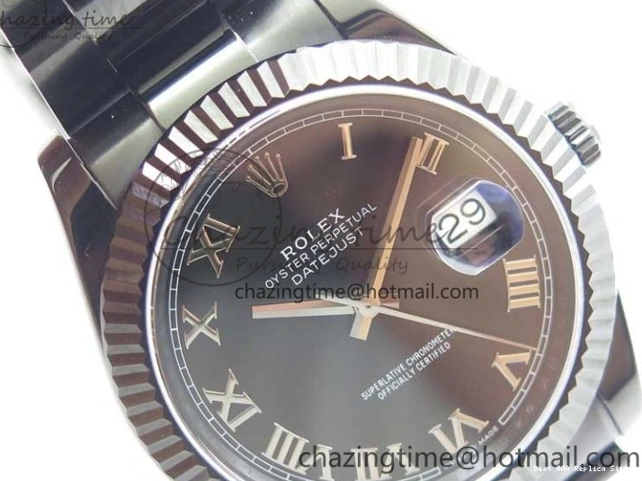Best AAA Replica Sites Best Edition All DateJust Dial 41 Black Bracelet Markers PVD ModernLook A Roman PVD Oyster Black VRF 2793 on 0119